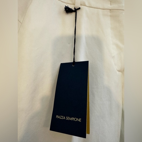 Piazza Sempione Kim White Cotton Tailored Trousers Size 10 US / IT 46 - Picture 8 of 9